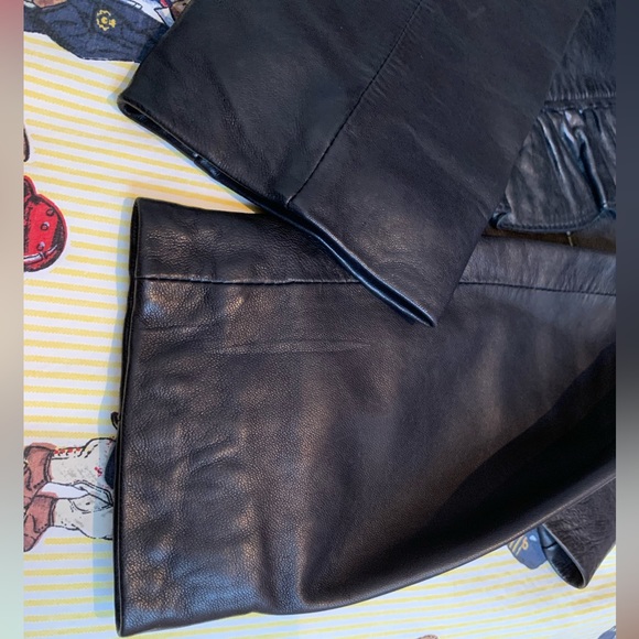 NWOT Women’s Tahari Ruffle Lambskin leather jacket / Black /Small - Picture 12 of 16